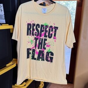 Zia Graphics Championship Apparel Respect the Flag Graphic Tee - Yellow Size XL